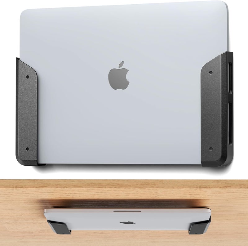 ELETIUO Wall & Under Desk Laptop Mount Holder with Adhesive & Screws in,1.02"/ 26 mm Thick,Anti-Scratch Pads,Universal for MacBooks,Surface,Keyboards,Tablets,Switch &More - Image 1